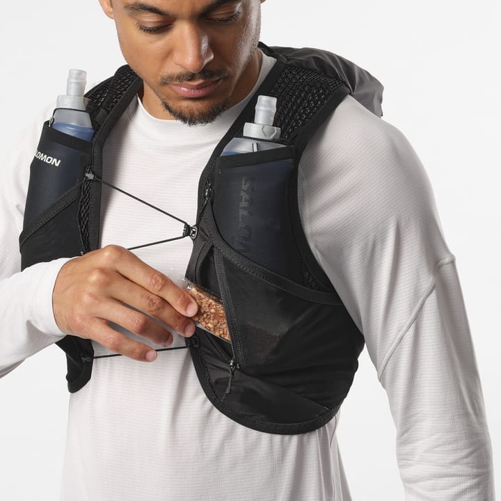 SALOMON サロモン ACTIVE SKIN 8 with flasks ブラック トレラン